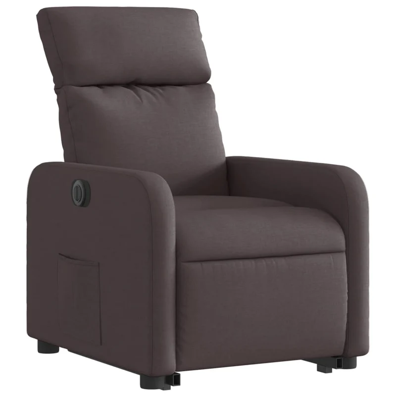 Fauteuil relax TV fonction de levage électrique très confortable en tissu marron foncé DEC028418