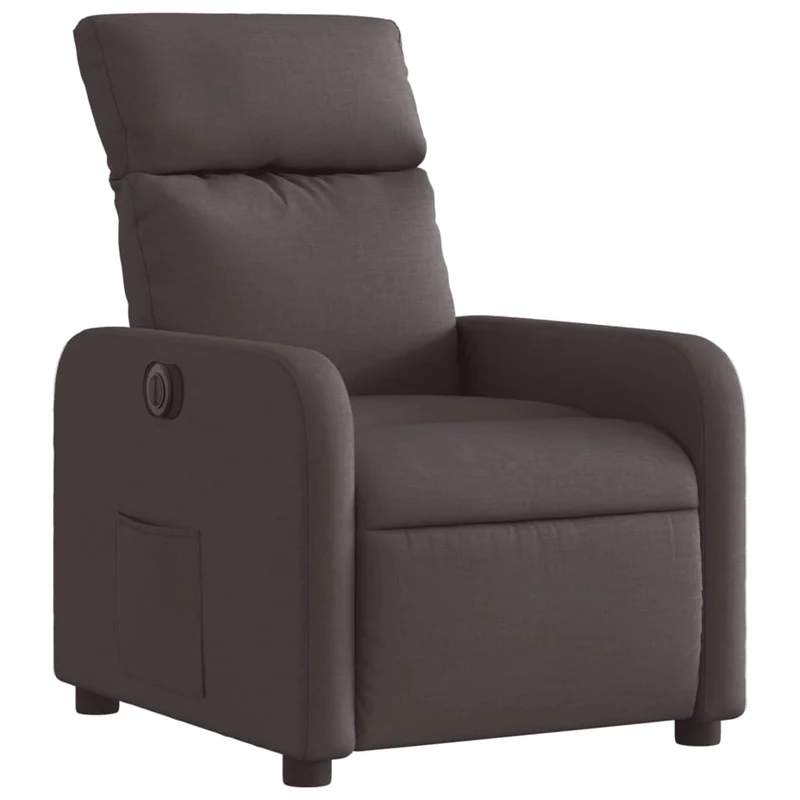 Fauteuil relax TV fonction d'inclinaison électrique très confortable en tissu marron foncé DEC028417