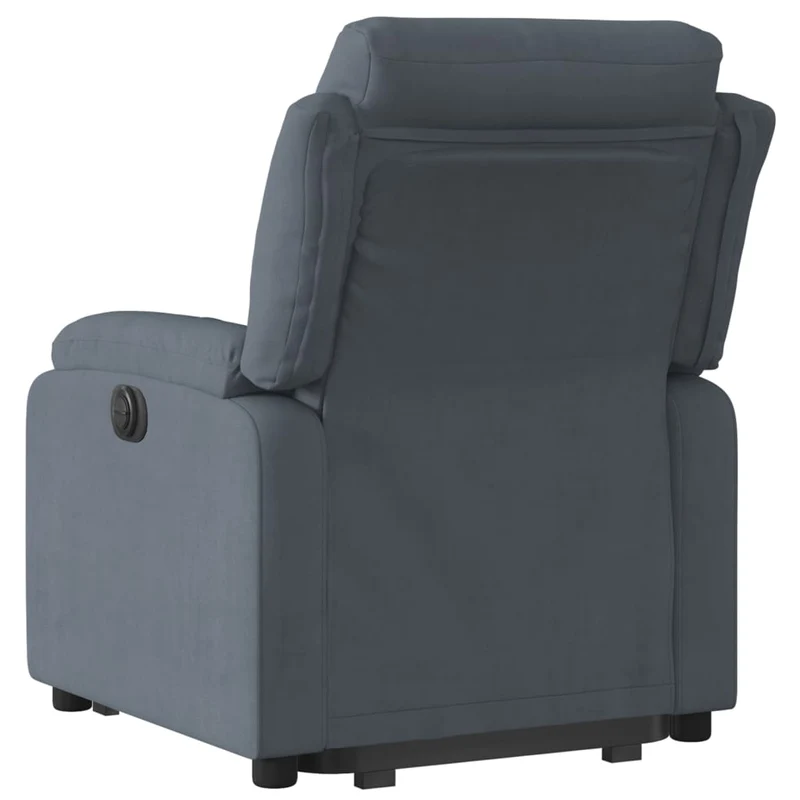 Fauteuil relax TV fonction de levage électrique très confortable en velours gris foncé DEC028372