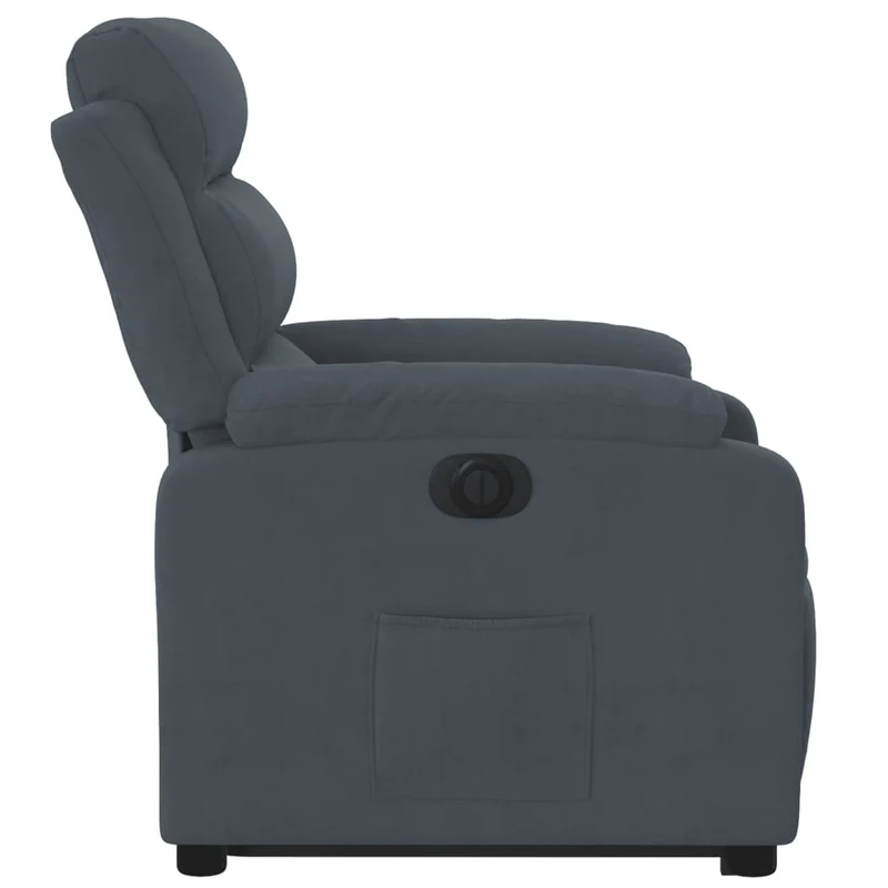 Fauteuil relax TV fonction de levage électrique très confortable en velours gris foncé DEC028372