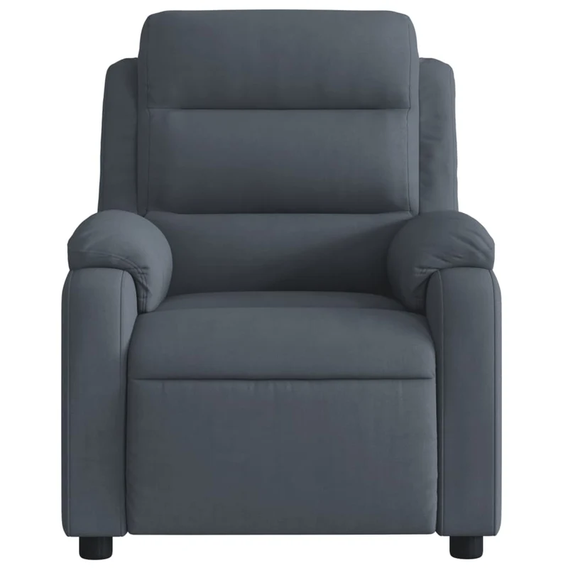 Fauteuil relax TV fonction d'inclinaison électrique très confortable en velours gris foncé DEC028371