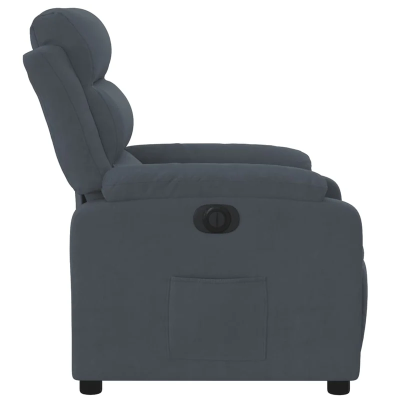 Fauteuil relax TV fonction d'inclinaison électrique très confortable en velours gris foncé DEC028371
