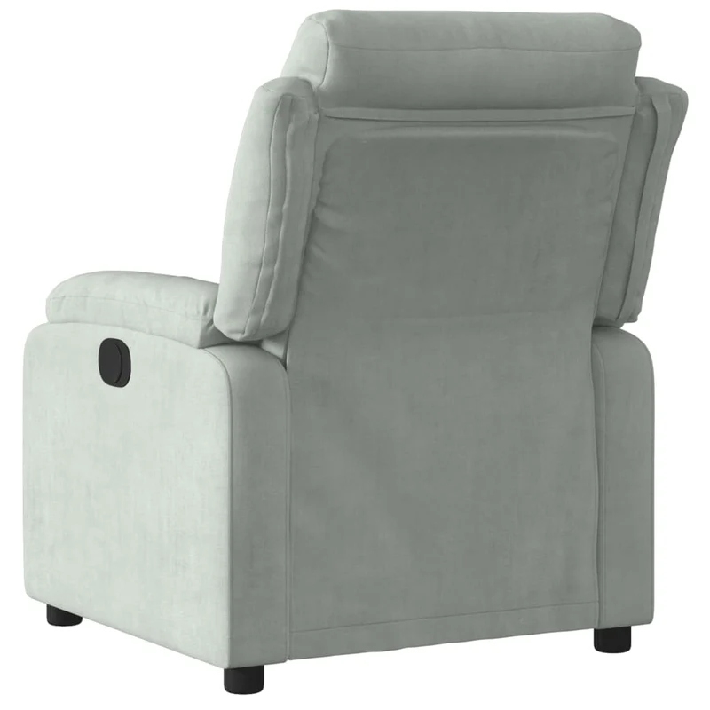 Fauteuil relax TV fonction d'inclinaison électrique très confortable en velours gris clair DEC028333