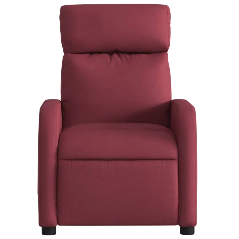Fauteuil relax TV rembourrage confortable fonction d'inclinaison manuelle en tissu rouge bordeaux DEC028151