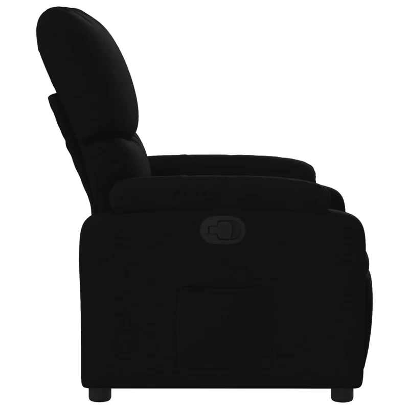 Fauteuil relax TV rembourrage confortable fonction d'inclinaison manuelle en tissu noir DEC028101