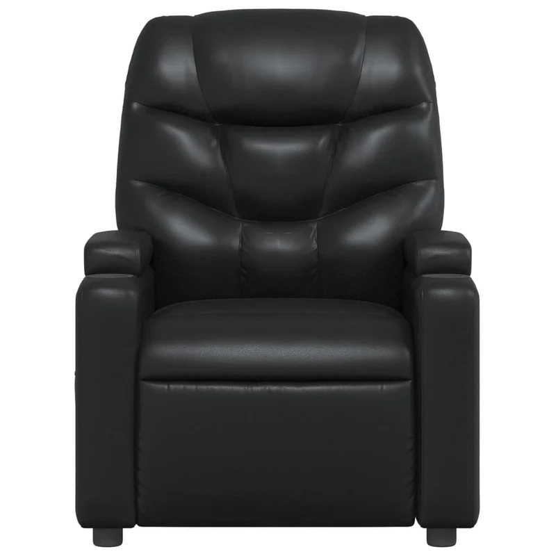 Fauteuil relax TV rembourrage confortable fonction d'inclinaison manuelle en PVC noir DEC028086
