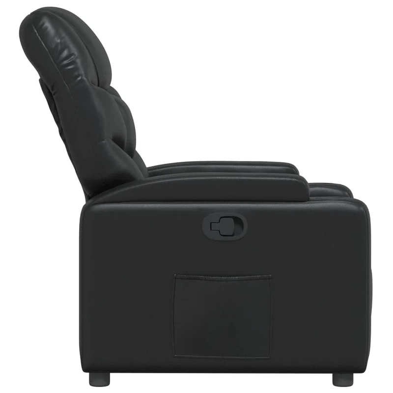 Fauteuil relax TV rembourrage confortable fonction d'inclinaison manuelle en PVC noir DEC028086