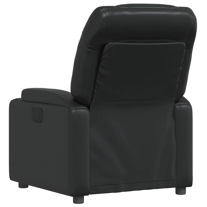 Fauteuil relax TV rembourrage confortable fonction d'inclinaison manuelle en PVC noir DEC028086