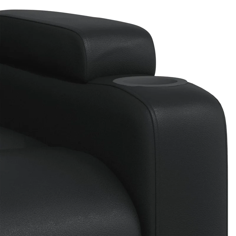 Fauteuil relax TV rembourrage confortable fonction d'inclinaison manuelle en PVC noir DEC028086