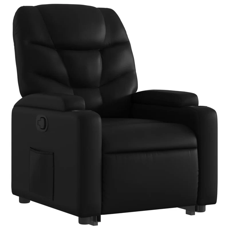 Fauteuil relax TV rembourrage confortable fonction de levage électrique en PVC noir DEC028068