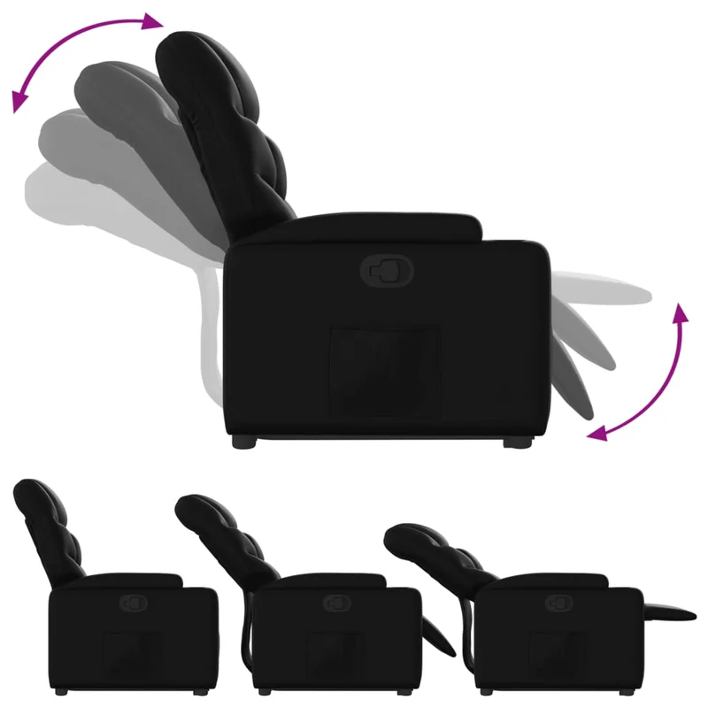 Fauteuil relax TV rembourrage confortable fonction de levage électrique en PVC noir DEC028068