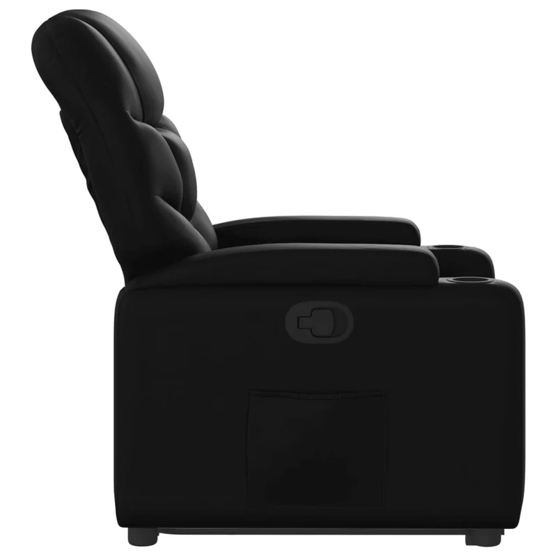 Fauteuil relax TV rembourrage confortable fonction de levage électrique en PVC noir DEC028068
