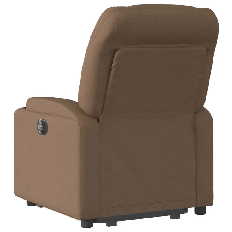 Fauteuil relax TV rembourrage confortable fonction de levage électrique en tissu marron DEC028057