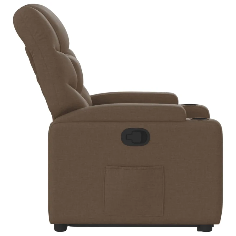 Fauteuil relax TV rembourrage confortable fonction de levage électrique en tissu marron DEC028057