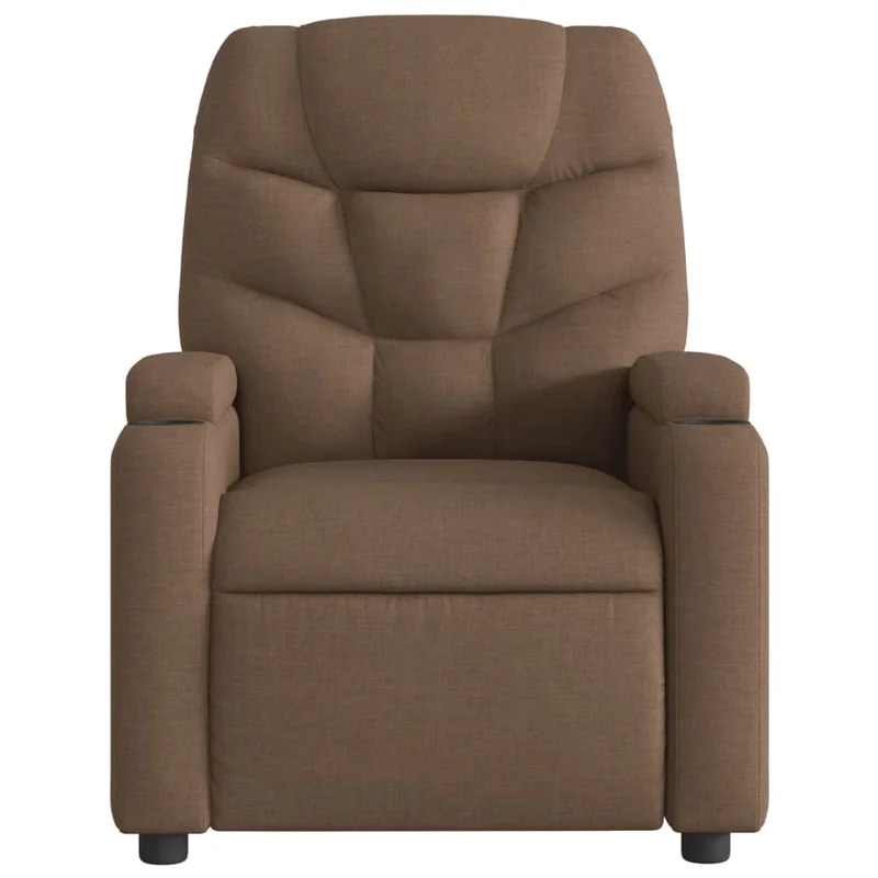 Fauteuil relax TV rembourrage confortable fonction d'inclinaison manuelle en tissu marron DEC028050