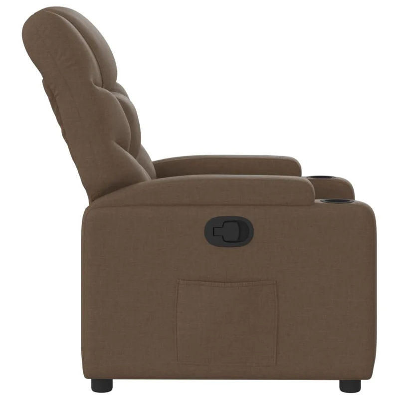 Fauteuil relax TV rembourrage confortable fonction d'inclinaison manuelle en tissu marron DEC028050