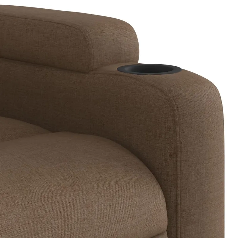 Fauteuil relax TV rembourrage confortable fonction d'inclinaison manuelle en tissu marron DEC028050