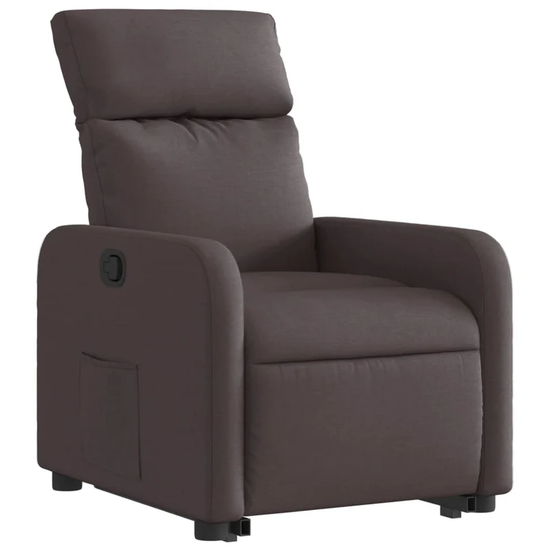 Fauteuil relax TV rembourrage confortable fonction de levage électrique en tissu marron foncé DEC028006
