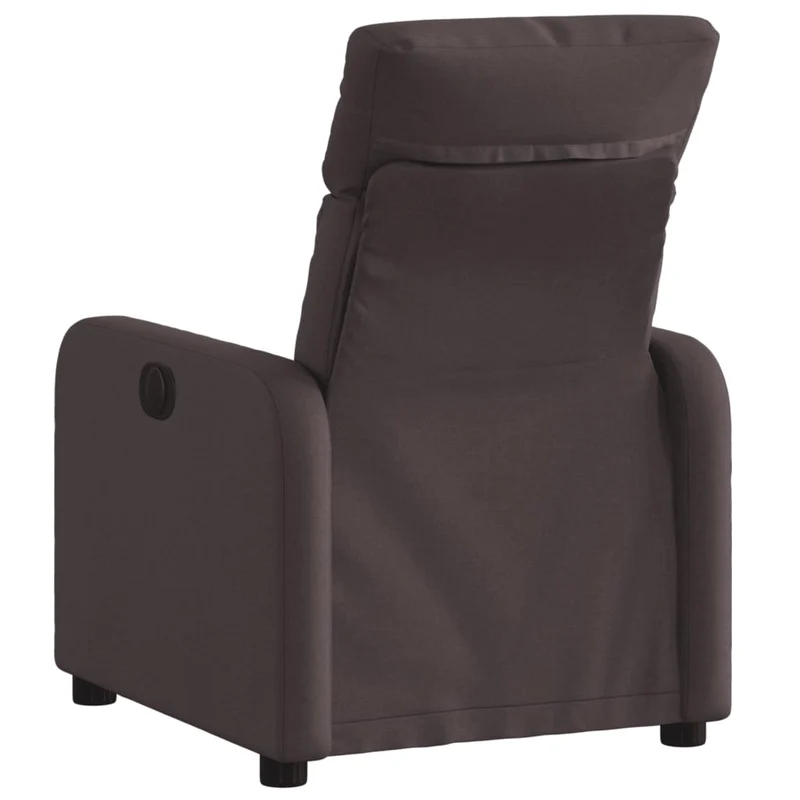 Fauteuil relax TV rembourrage confortable fonction d'inclinaison manuelle en tissu marron foncé DEC028005