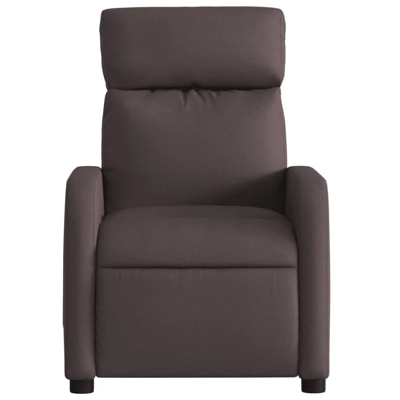 Fauteuil relax TV rembourrage confortable fonction d'inclinaison manuelle en tissu marron foncé DEC028005