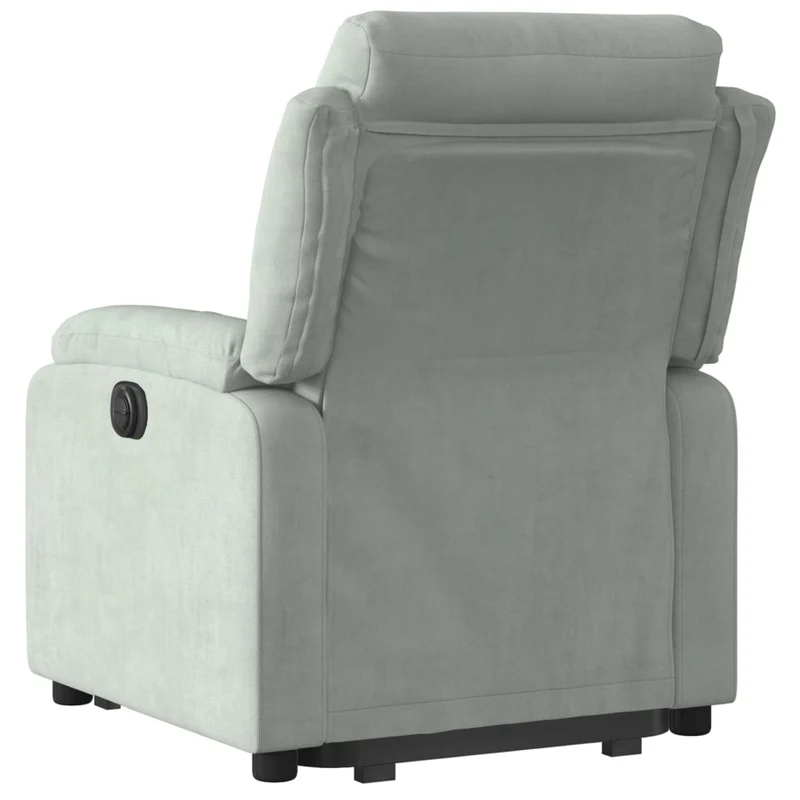 Fauteuil relax TV rembourrage confortable fonction de levage électrique en velours gris clair DEC027921
