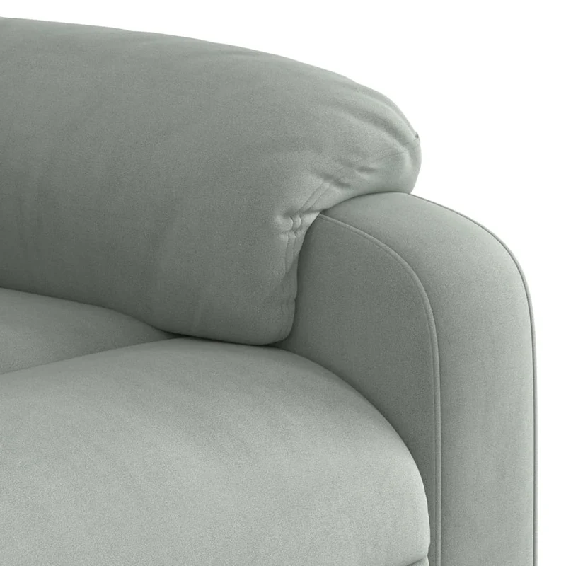 Fauteuil relax TV rembourrage confortable fonction de levage électrique en velours gris clair DEC027921