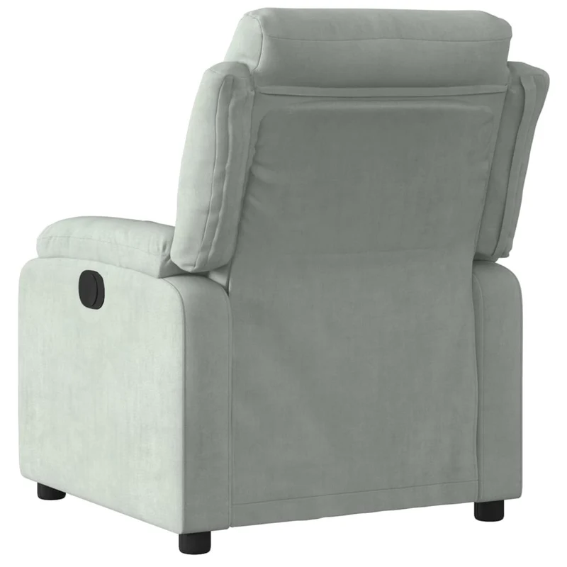 Fauteuil relax TV rembourrage confortable fonction d'inclinaison manuelle en velours gris clair DEC027919