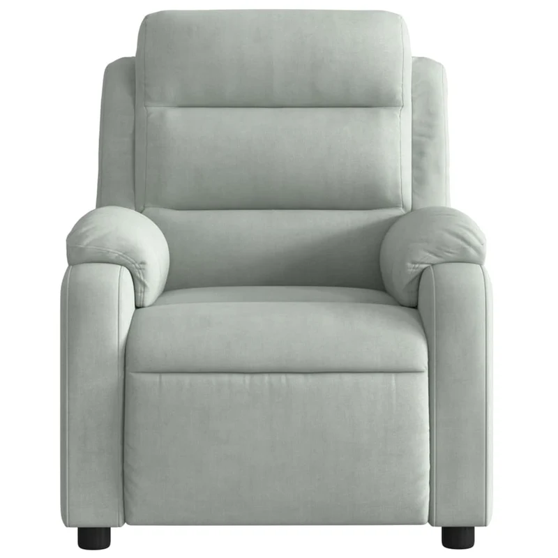Fauteuil relax TV rembourrage confortable fonction d'inclinaison manuelle en velours gris clair DEC027919