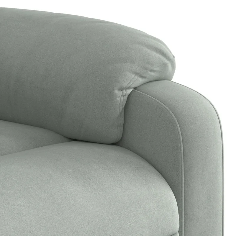 Fauteuil relax TV rembourrage confortable fonction d'inclinaison manuelle en velours gris clair DEC027919