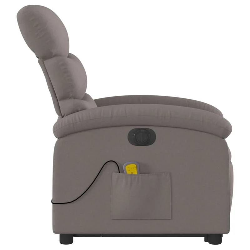Fauteuil de relaxation fonction massage et inclinable en tissu taupe DEC027867