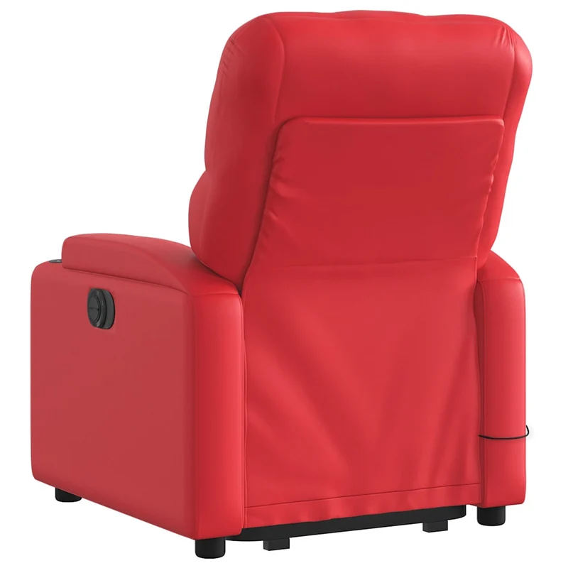 Fauteuil de relaxation fonction massage et inclinable fonction de levage électrique en PVC rouge DEC027857