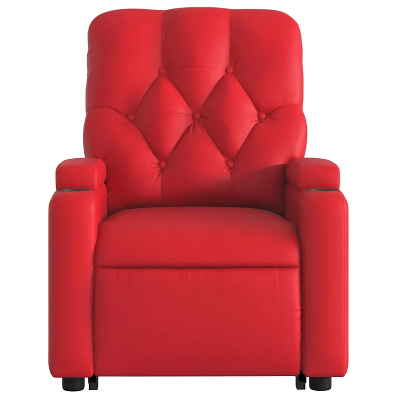 Fauteuil de relaxation fonction massage et inclinable fonction de levage électrique en PVC rouge DEC027857