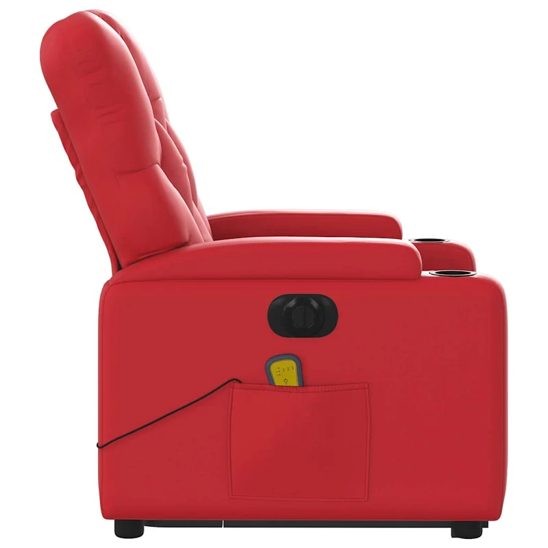 Fauteuil de relaxation fonction massage et inclinable fonction de levage électrique en PVC rouge DEC027857
