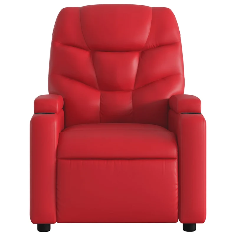 Fauteuil de relaxation fonction massage et inclinable fonction de levage électrique en PVC rouge DEC027854