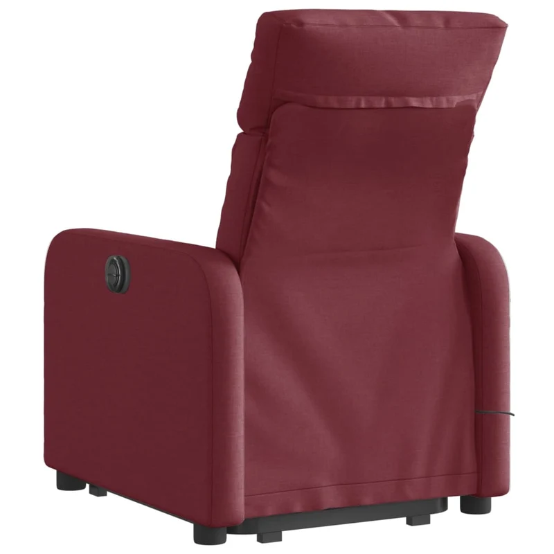 Fauteuil de relaxation fonction massage et inclinable en tissu rouge bordeaux DEC027846
