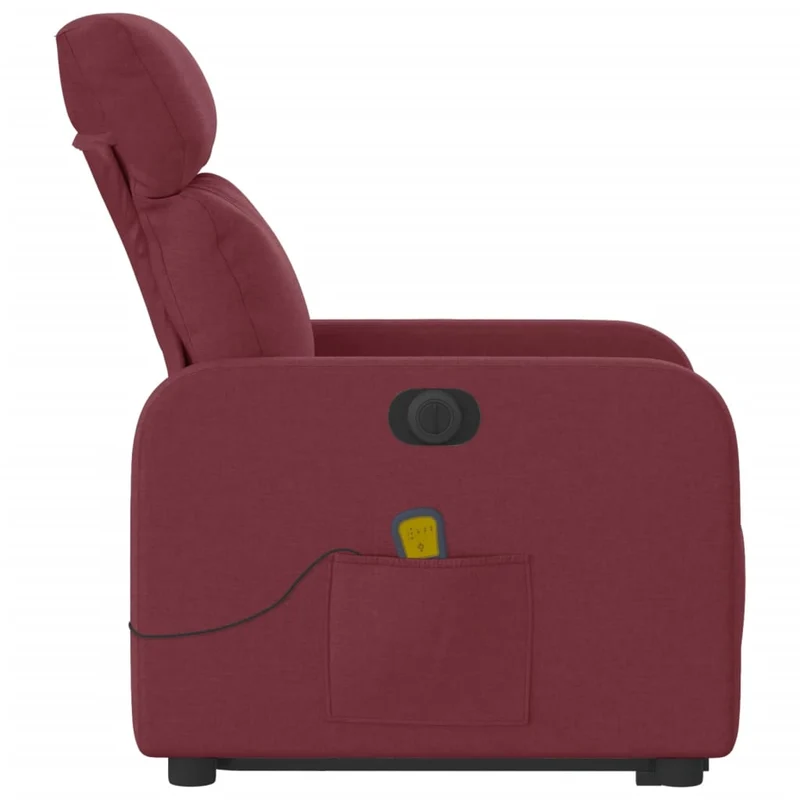Fauteuil de relaxation fonction massage et inclinable en tissu rouge bordeaux DEC027846