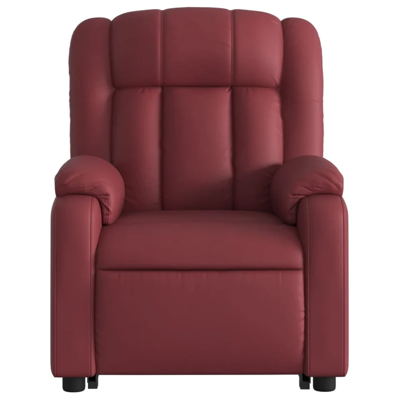 Fauteuil de relaxation fonction massage et inclinable levage électrique en PVC rouge bordeaux DEC027832