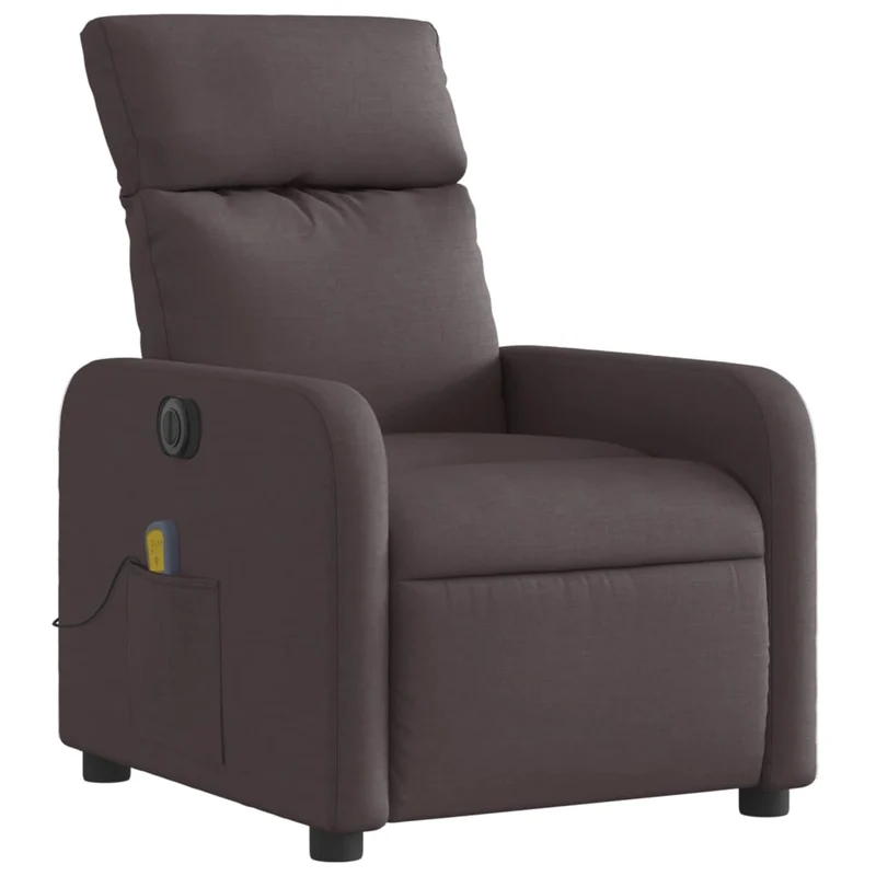 Fauteuil de relaxation TV fonction massage inclinable électrique marron foncé tissu brun DEC027191