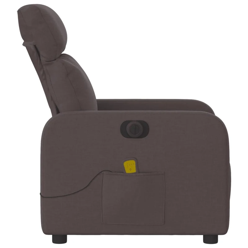 Fauteuil de relaxation TV fonction massage inclinable électrique marron foncé tissu brun DEC027191