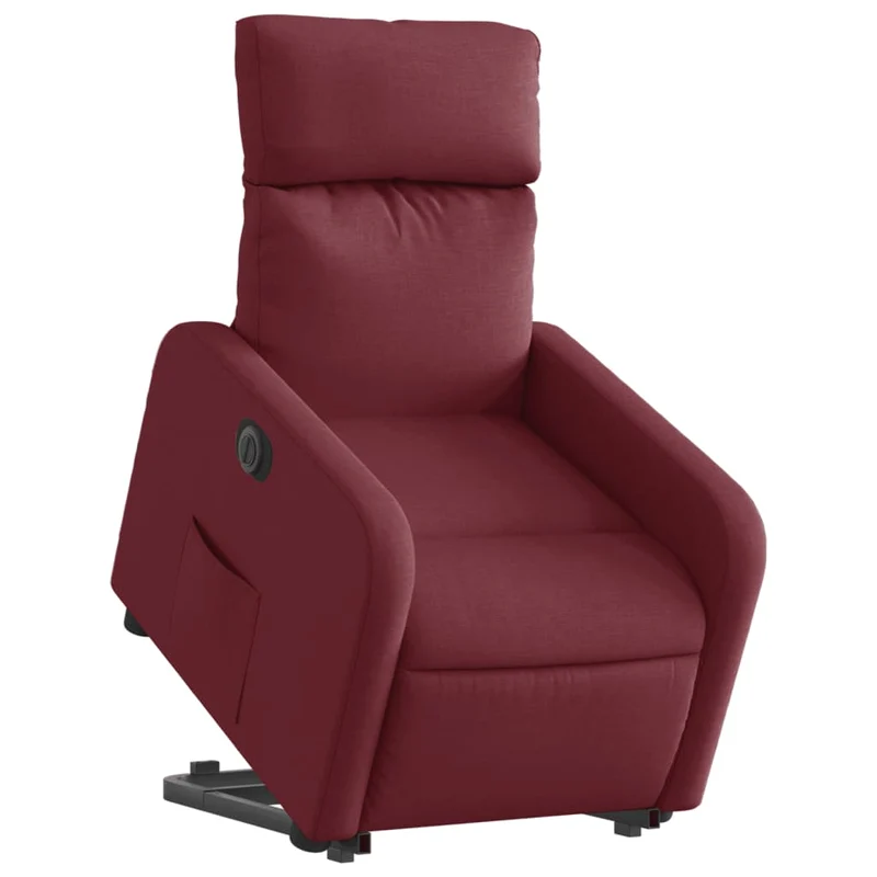 Fauteuil relax TV fonction de levage électrique très confortable en tissu rouge bordeaux DEC028542