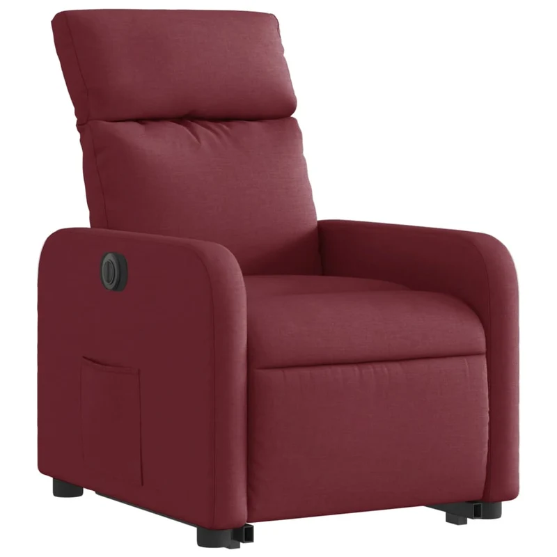 Fauteuil relax TV fonction de levage électrique très confortable en tissu rouge bordeaux DEC028542