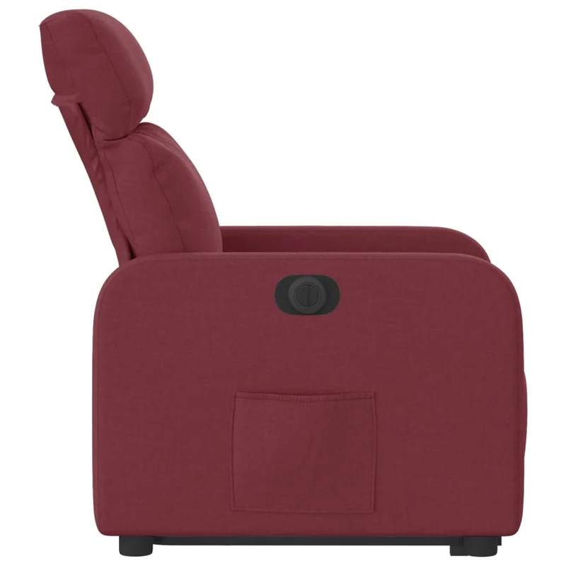 Fauteuil relax TV fonction de levage électrique très confortable en tissu rouge bordeaux DEC028542