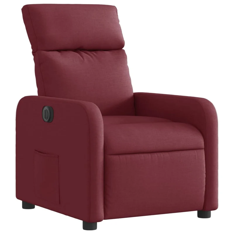 Fauteuil relax TV fonction d'inclinaison électrique très confortable en tissu rouge bordeaux DEC028541
