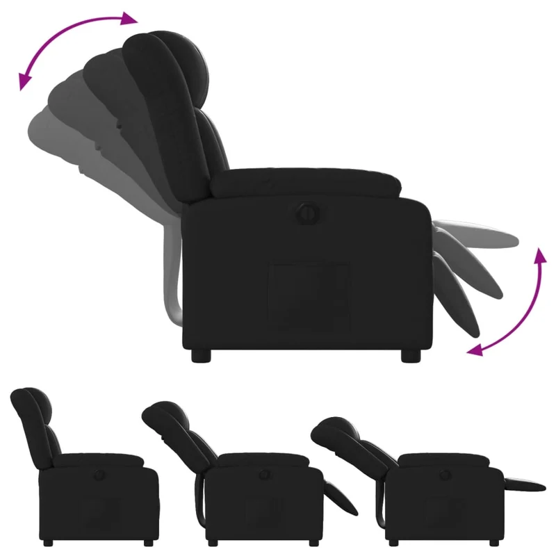 Fauteuil relax TV fonction d'inclinaison électrique très confortable en PVC noir DEC028480