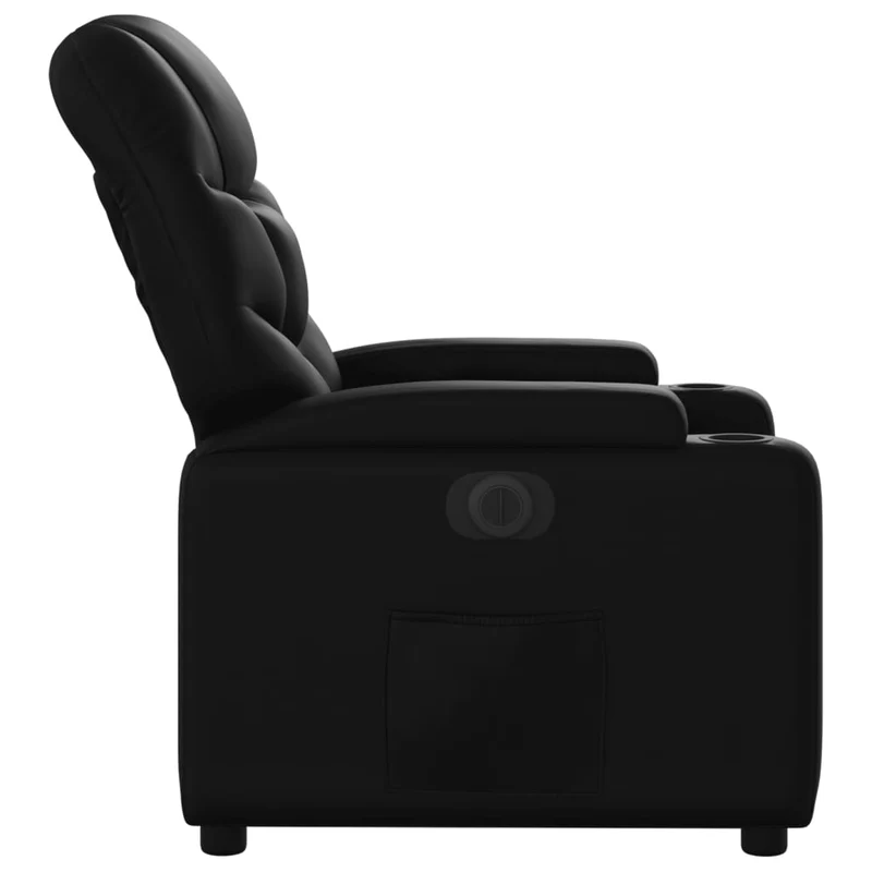 Fauteuil relax TV fonction d'inclinaison électrique très confortable en PVC noir DEC028466