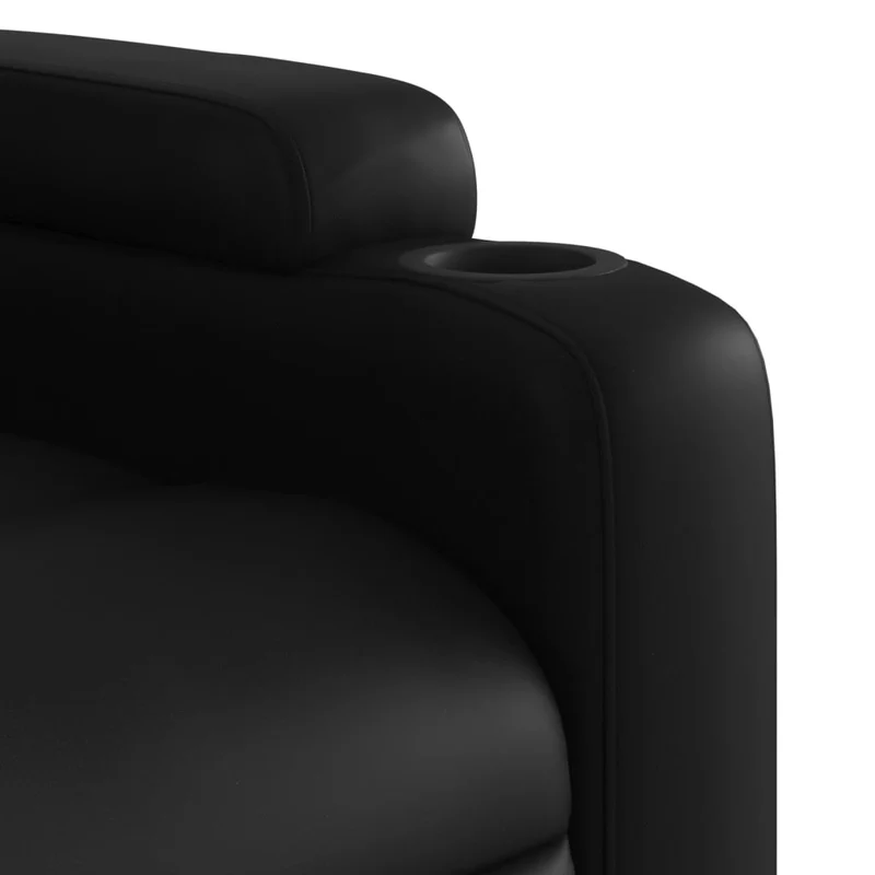 Fauteuil relax TV fonction d'inclinaison électrique très confortable en PVC noir DEC028466