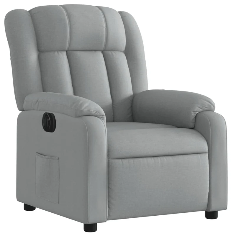 Fauteuil relax TV fonction d'inclinaison électrique très confortable en tissu gris clair DEC028327
