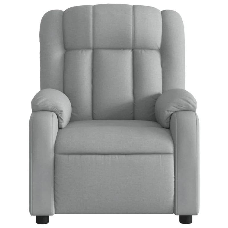 Fauteuil relax TV fonction d'inclinaison électrique très confortable en tissu gris clair DEC028327