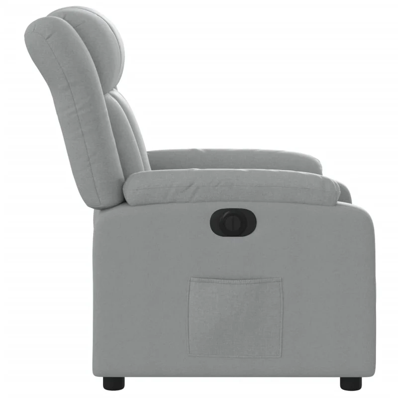 Fauteuil relax TV fonction d'inclinaison électrique très confortable en tissu gris clair DEC028327