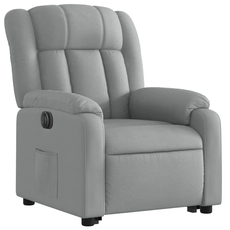 Fauteuil relax TV fonction de levage électrique très confortable en tissu gris clair DEC028321